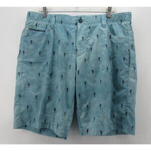 William Murray Shorts 38 Golf Performance Straight Fit Seahorse AOP